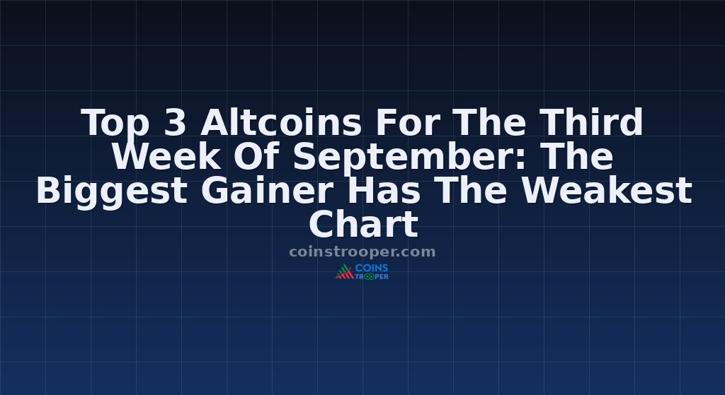Top 3 Altcoins For The Third Week Of September: The Biggest Gainer Has The Weakest Chart