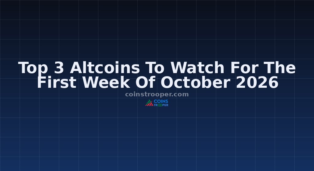 Top 3 Altcoins To Watch For The First Week Of October 2026
