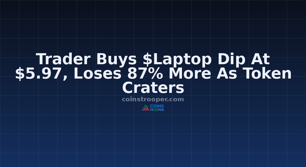 Trader Buys $Laptop Dip At $5.97, Loses 87% More As Token Craters