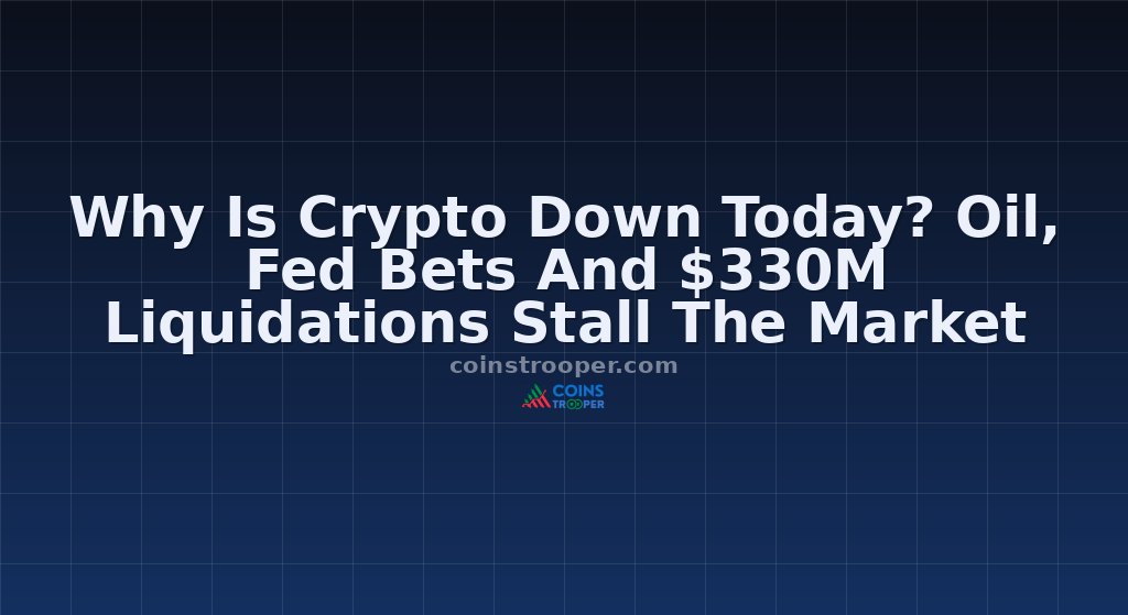 Why Is Crypto Down Today? Oil, Fed Bets And $330M Liquidations Stall The Market