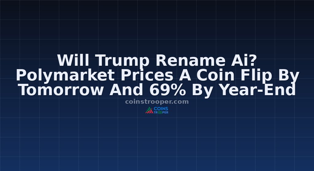 Will Trump Rename Ai? Polymarket Prices A Coin Flip By Tomorrow And 69% By Year-End