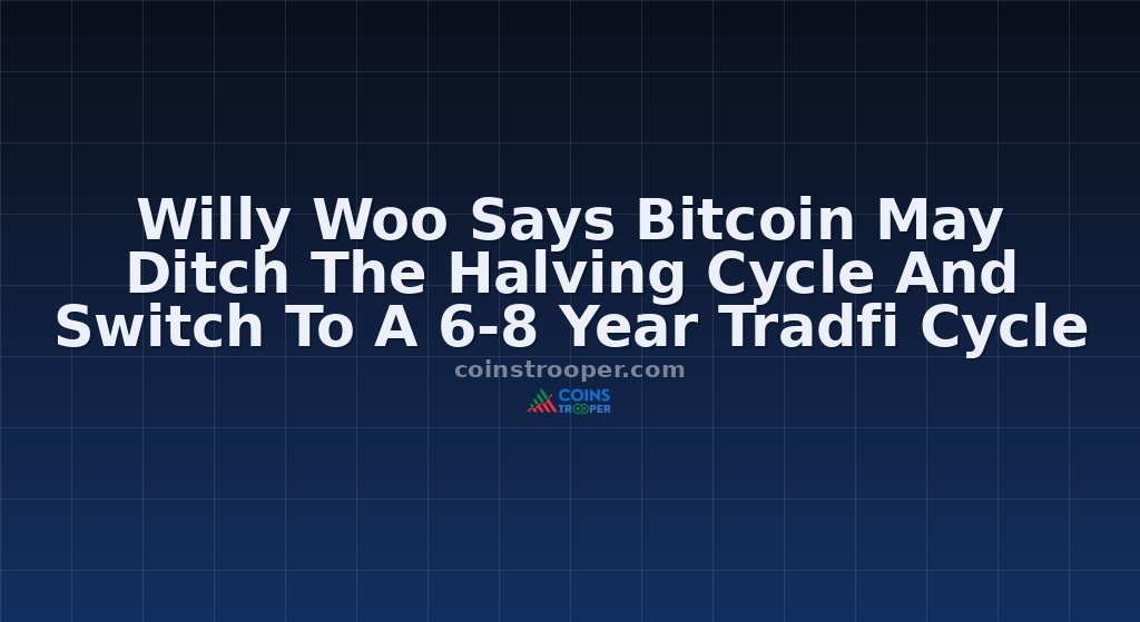 Willy Woo Says Bitcoin May Ditch The Halving Cycle And Switch To A 6-8 Year Tradfi Cycle