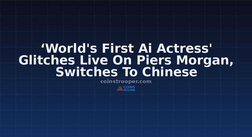 ‘World's First Ai Actress' Glitches Live On Piers Morgan, Switches To Chinese