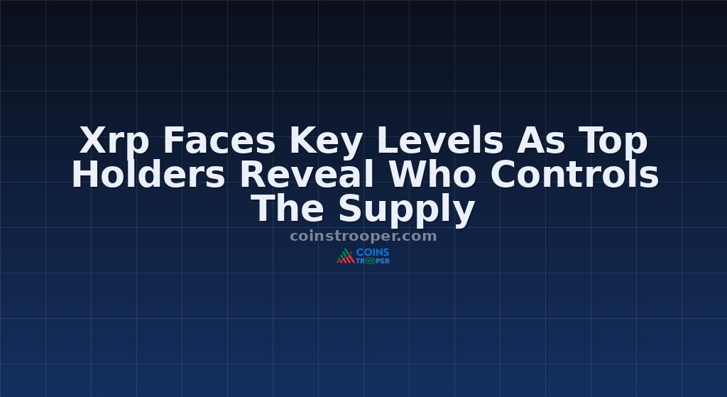 Xrp Faces Key Levels As Top Holders Reveal Who Controls The Supply