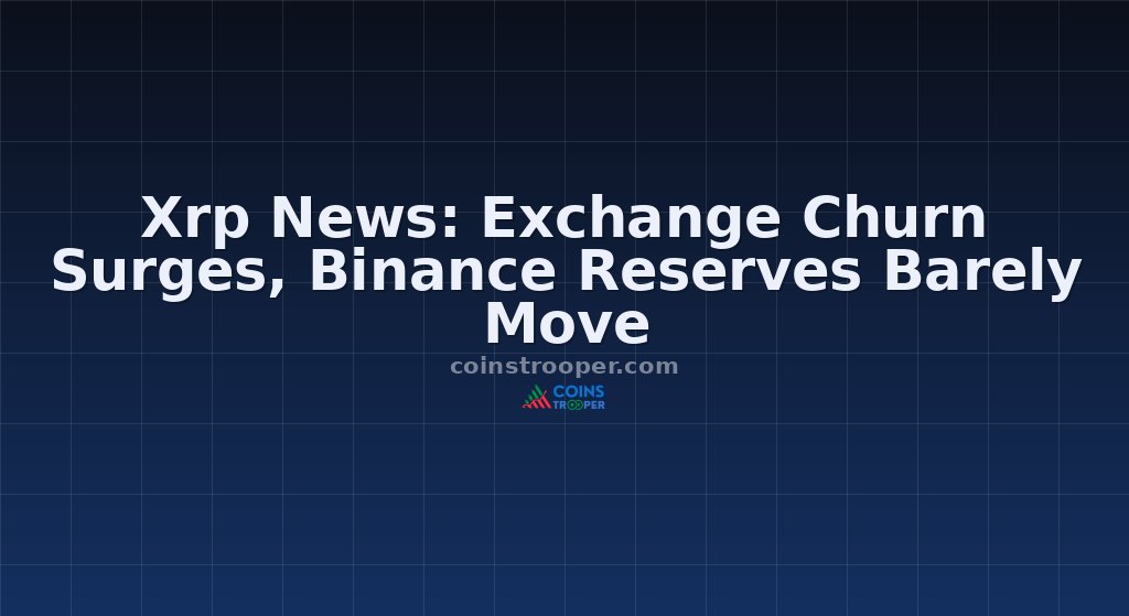 Xrp News: Exchange Churn Surges, Binance Reserves Barely Move