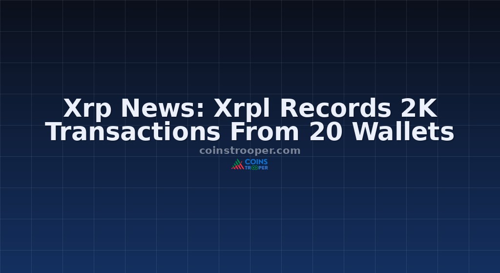 Xrp News: Xrpl Records 2K Transactions From 20 Wallets