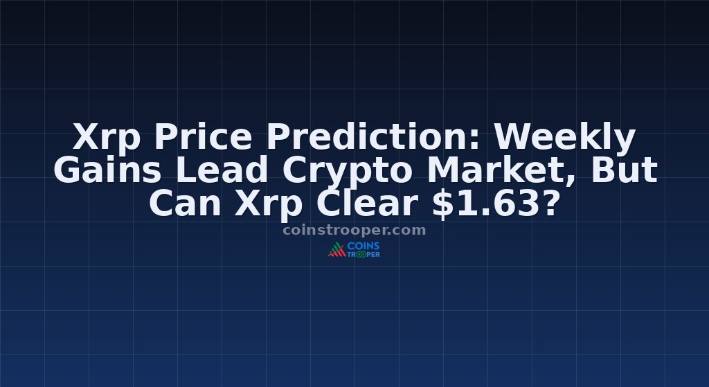 Xrp Price Prediction: Weekly Gains Lead Crypto Market, But Can Xrp Clear $1.63?