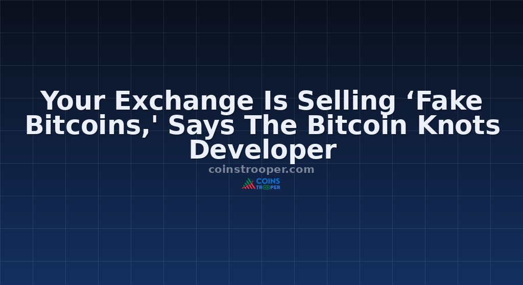 Your Exchange Is Selling ‘Fake Bitcoins,' Says The Bitcoin Knots Developer