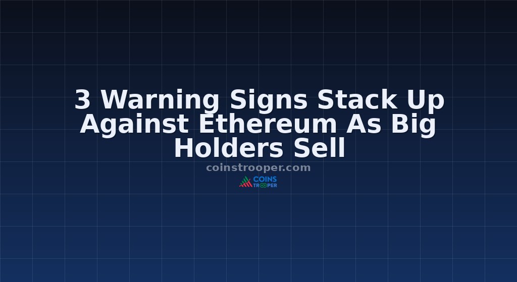3 Warning Signs Stack Up Against Ethereum As Big Holders Sell