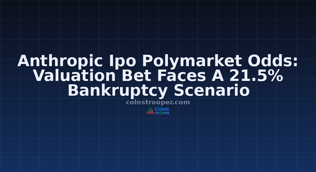 Anthropic Ipo Polymarket Odds: Valuation Bet Faces A 21.5% Bankruptcy Scenario