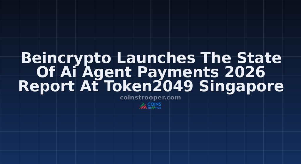 Beincrypto Launches The State Of Ai Agent Payments 2026 Report At Token2049 Singapore