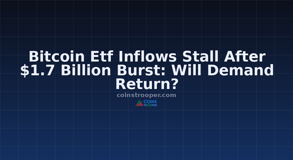 Bitcoin Etf Inflows Stall After $1.7 Billion Burst: Will Demand Return?