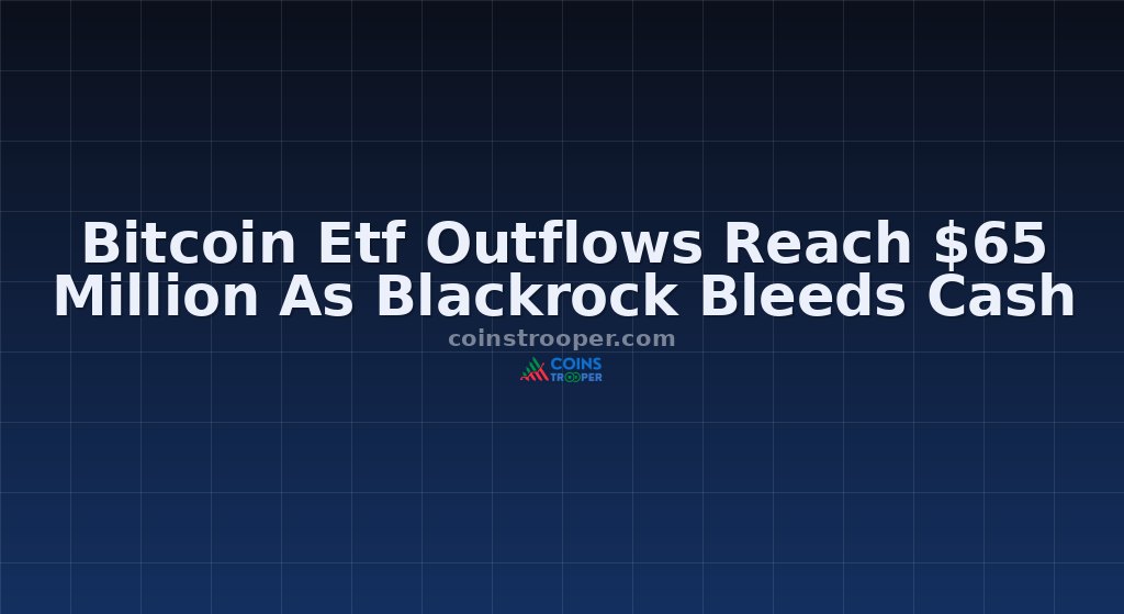Bitcoin Etf Outflows Reach $65 Million As Blackrock Bleeds Cash