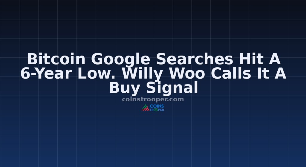 Bitcoin Google Searches Hit A 6-Year Low. Willy Woo Calls It A Buy Signal