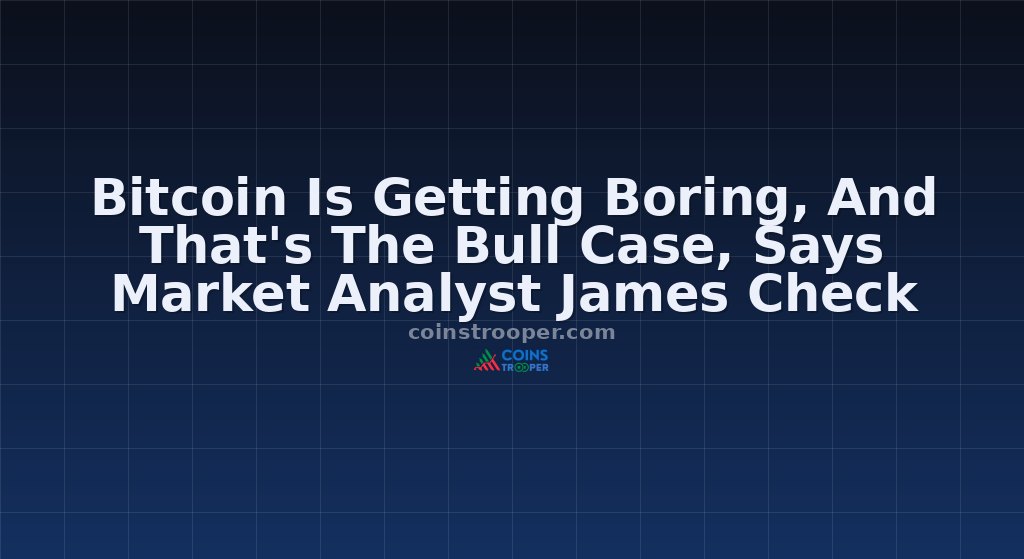 Bitcoin Is Getting Boring, And That's The Bull Case, Says Market Analyst James Check