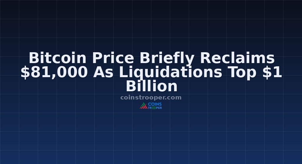 Bitcoin Price Briefly Reclaims $81,000 As Liquidations Top $1 Billion