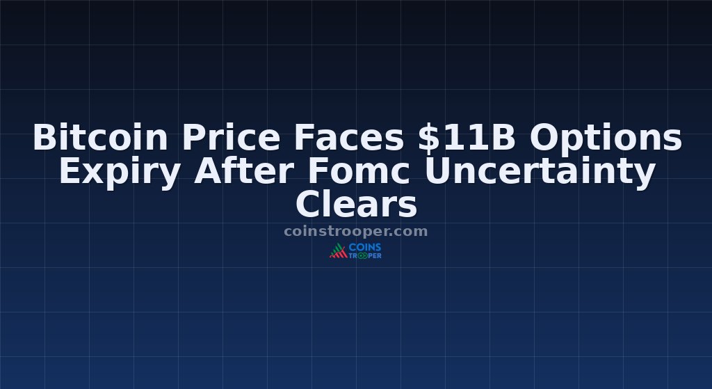 Bitcoin Price Faces $11B Options Expiry After Fomc Uncertainty Clears