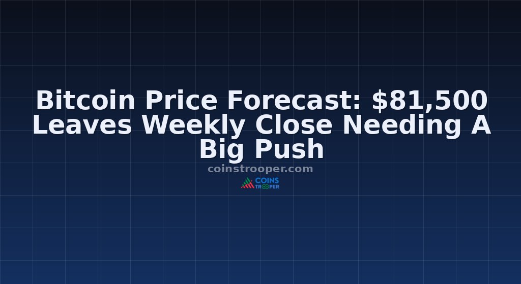 Bitcoin Price Forecast: $81,500 Leaves Weekly Close Needing A Big Push