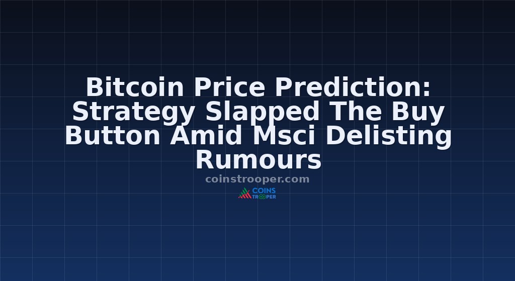 Bitcoin Price Prediction: Strategy Slapped The Buy Button Amid Msci Delisting Rumours