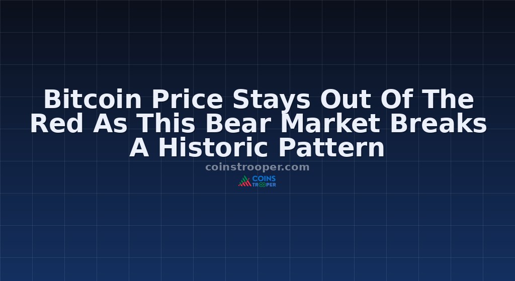 Bitcoin Price Stays Out Of The Red As This Bear Market Breaks A Historic Pattern