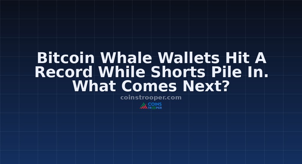 Bitcoin Whale Wallets Hit A Record While Shorts Pile In. What Comes Next?