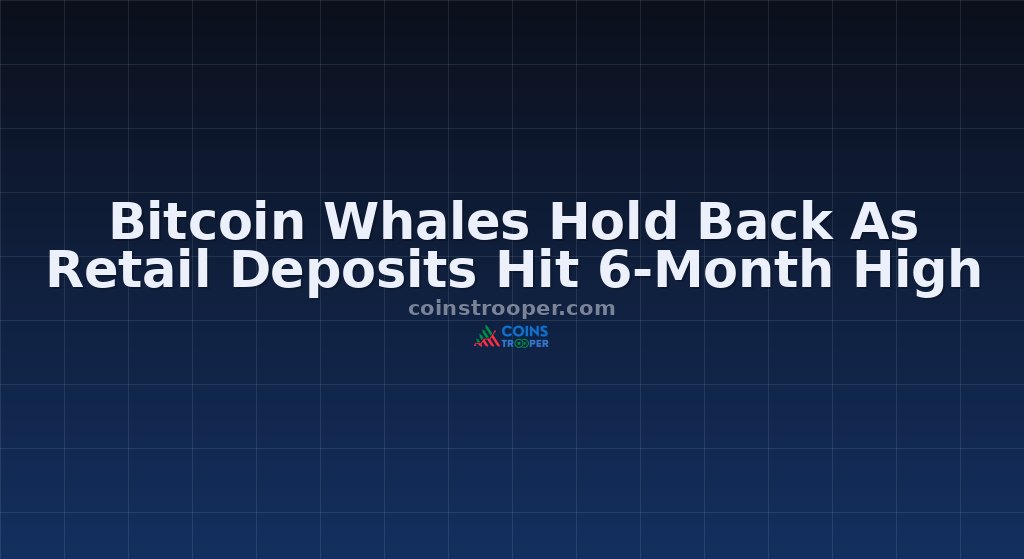 Bitcoin Whales Hold Back As Retail Deposits Hit 6-Month High