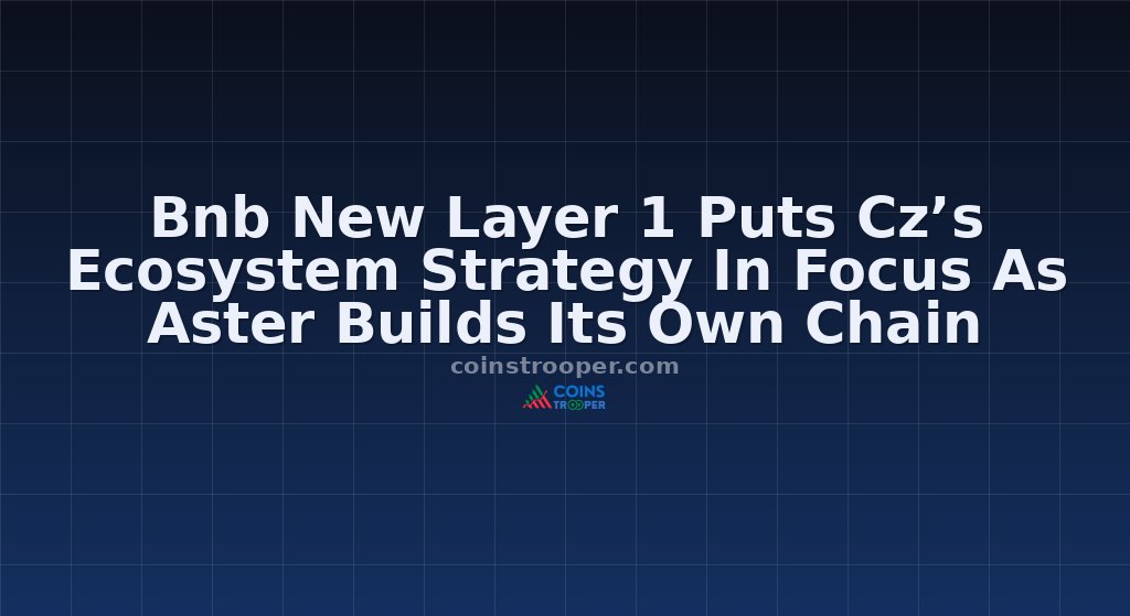 Bnb New Layer 1 Puts Cz’s Ecosystem Strategy In Focus As Aster Builds Its Own Chain