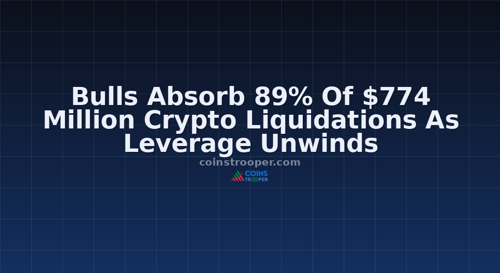 Bulls Absorb 89% Of $774 Million Crypto Liquidations As Leverage Unwinds