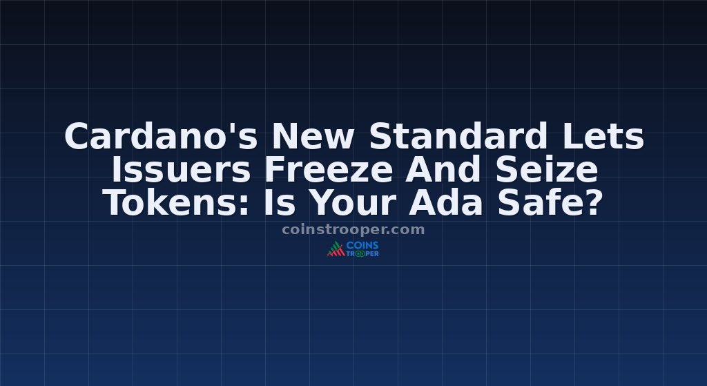 Cardano's New Standard Lets Issuers Freeze And Seize Tokens: Is Your Ada Safe?