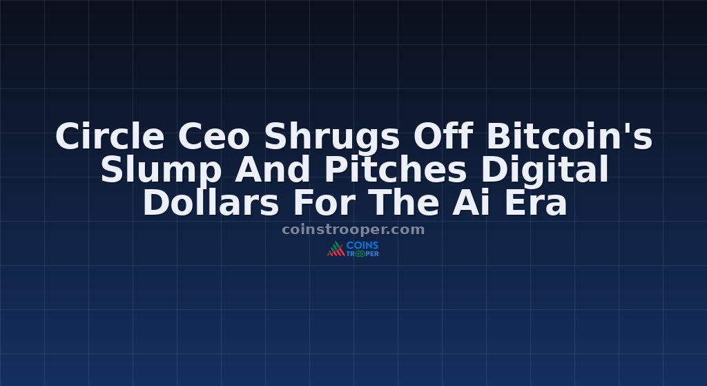 Circle Ceo Shrugs Off Bitcoin's Slump And Pitches Digital Dollars For The Ai Era