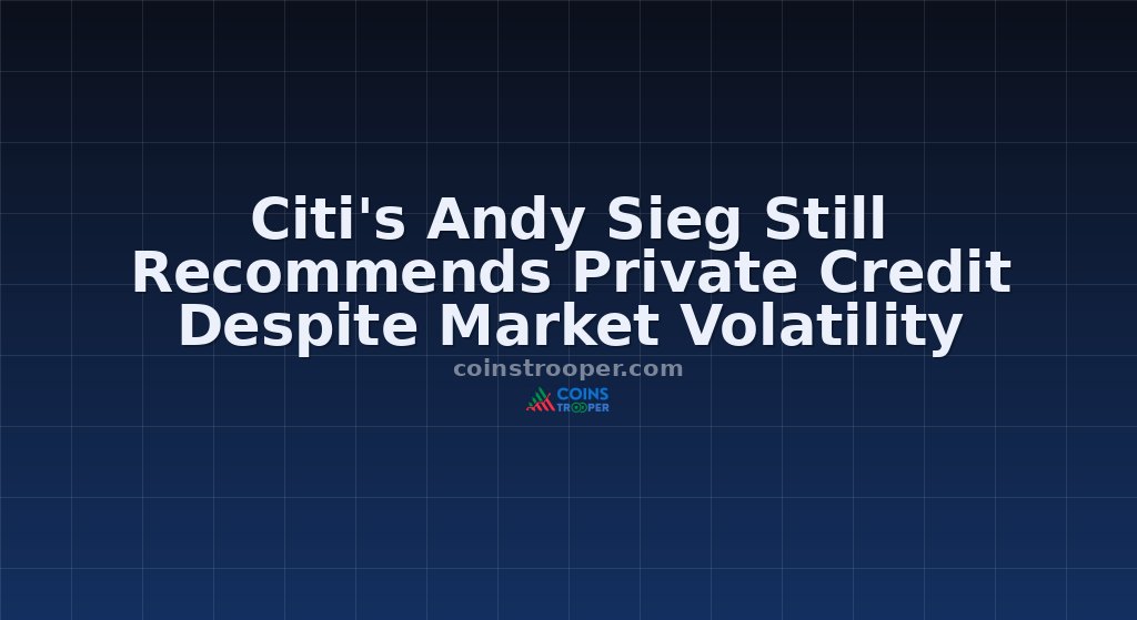 Citi's Andy Sieg Still Recommends Private Credit Despite Market Volatility