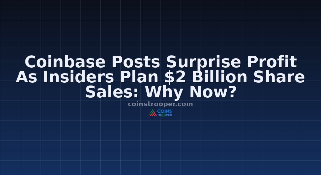 Coinbase Posts Surprise Profit As Insiders Plan $2 Billion Share Sales: Why Now?