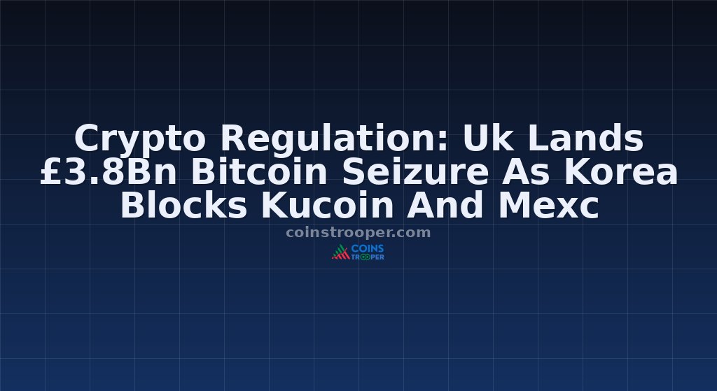 Crypto Regulation: Uk Lands £3.8Bn Bitcoin Seizure As Korea Blocks Kucoin And Mexc