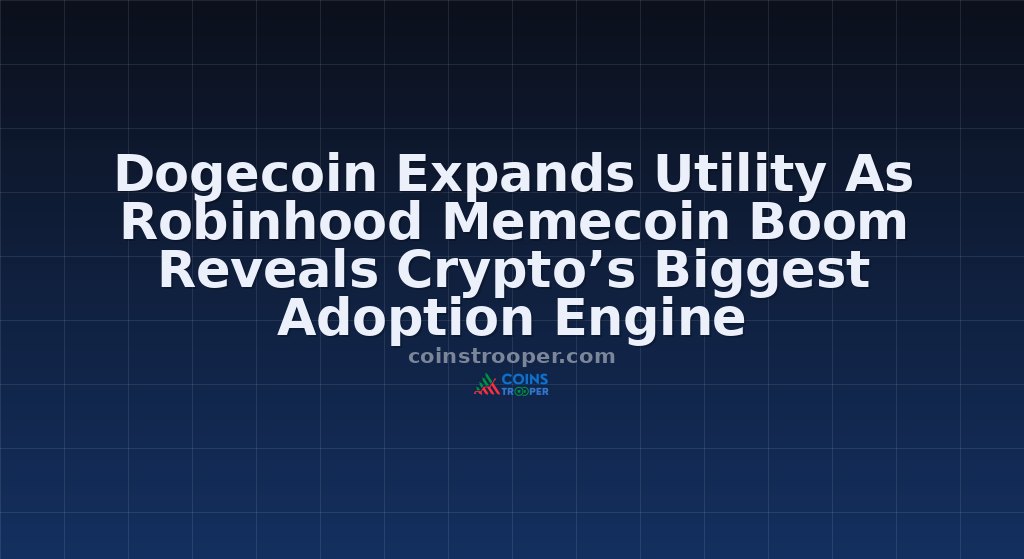 Dogecoin Expands Utility As Robinhood Memecoin Boom Reveals Crypto’s Biggest Adoption Engine