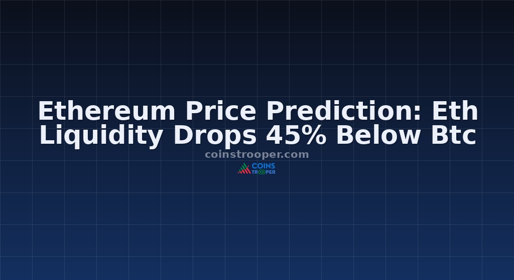 Ethereum Price Prediction: Eth Liquidity Drops 45% Below Btc