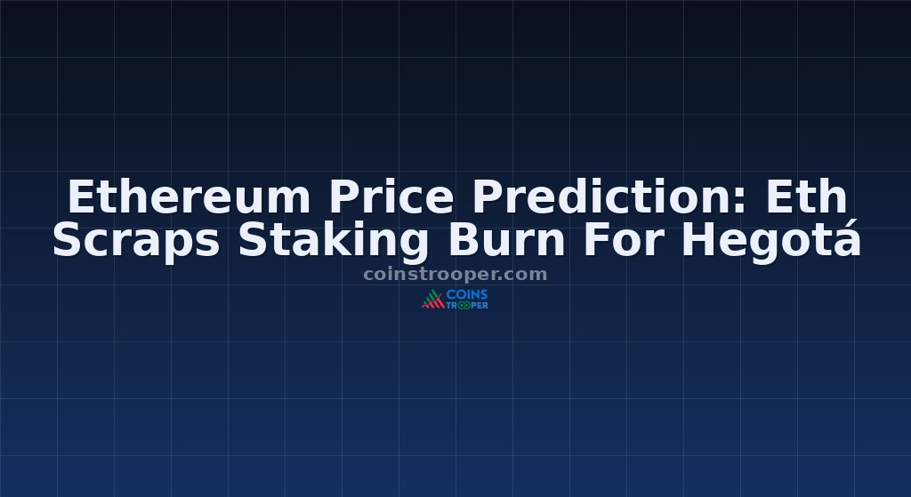 Ethereum Price Prediction: Eth Scraps Staking Burn For Hegotá
