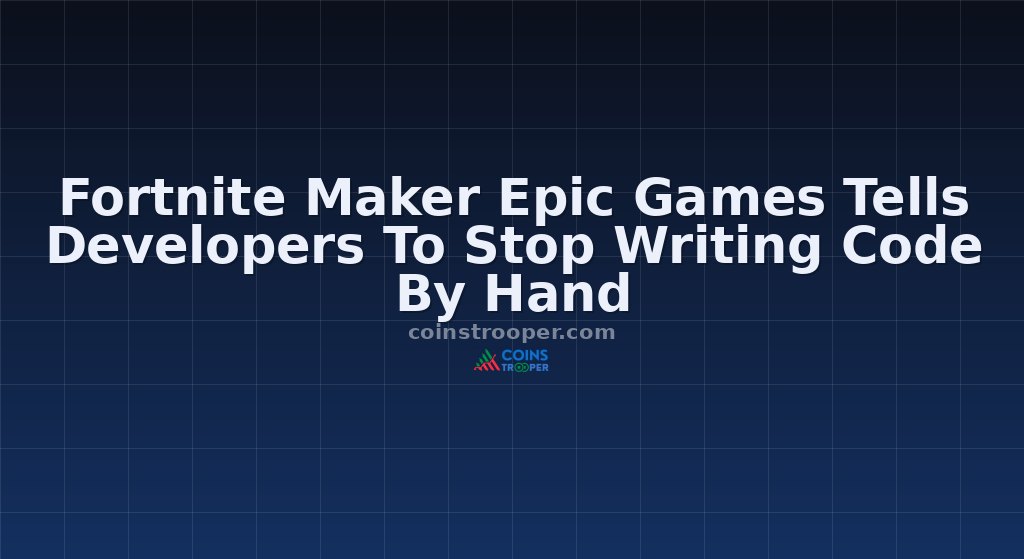 Fortnite Maker Epic Games Tells Developers To Stop Writing Code By Hand