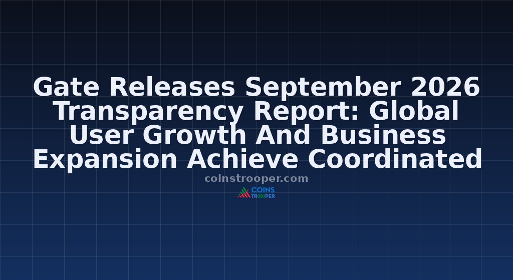 Gate Releases September 2026 Transparency Report: Global User Growth And Business Expansion Achieve Coordinated Advancements