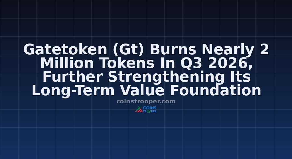Gatetoken (Gt) Burns Nearly 2 Million Tokens In Q3 2026, Further Strengthening Its Long-Term Value Foundation