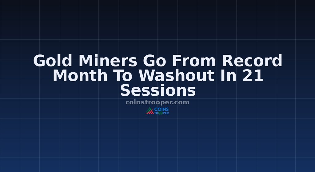 Gold Miners Go From Record Month To Washout In 21 Sessions