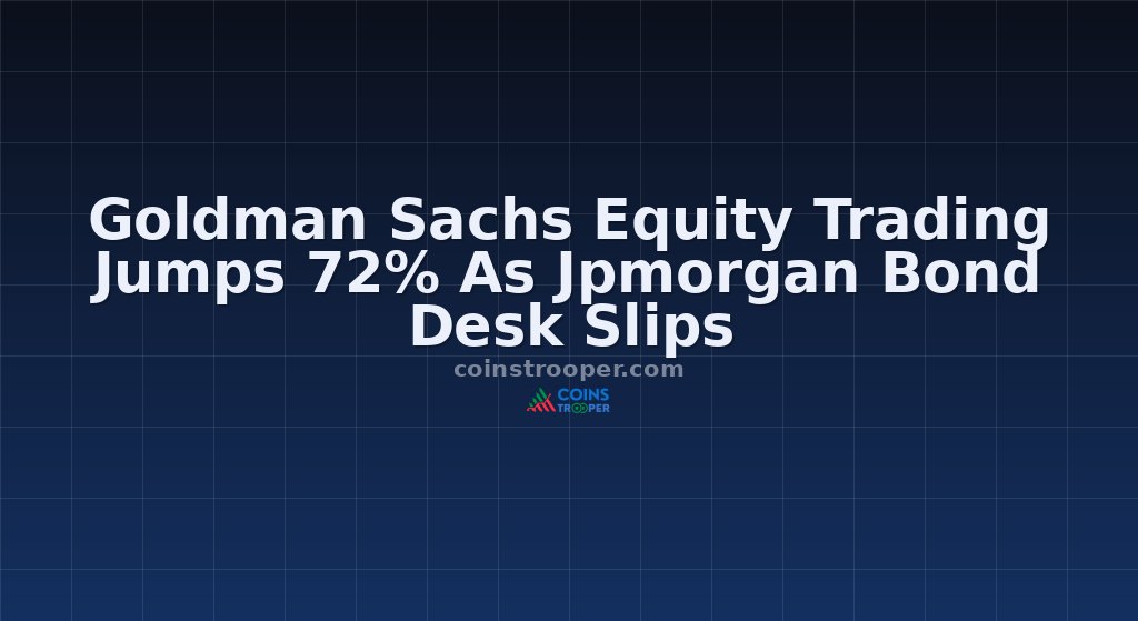 Goldman Sachs Equity Trading Jumps 72% As Jpmorgan Bond Desk Slips