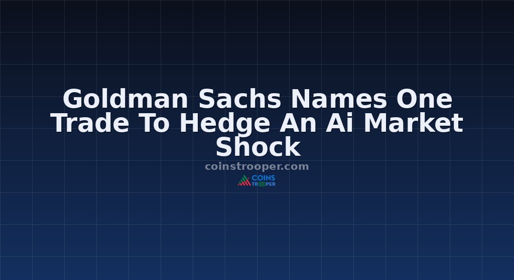 Goldman Sachs Names One Trade To Hedge An Ai Market Shock
