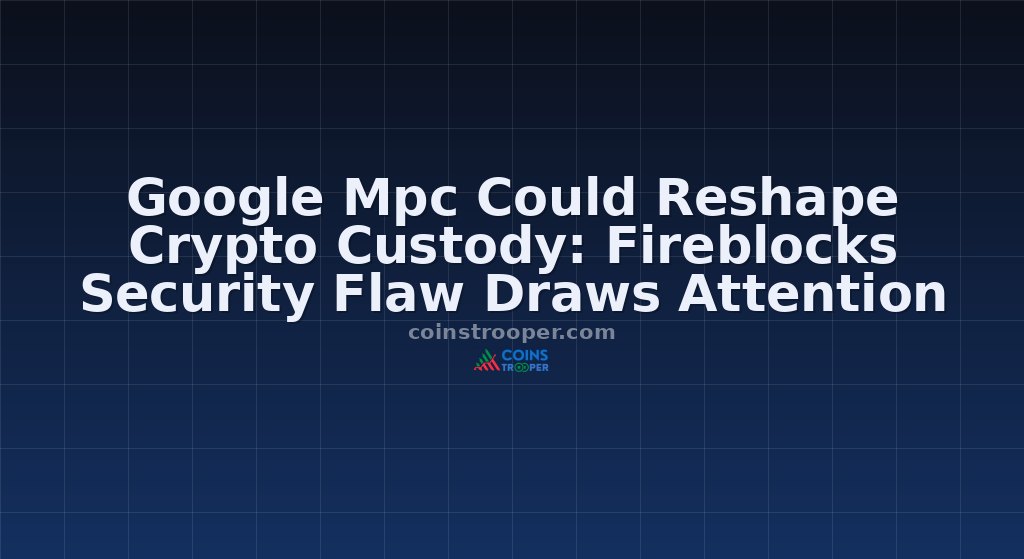 Google Mpc Could Reshape Crypto Custody: Fireblocks Security Flaw Draws Attention