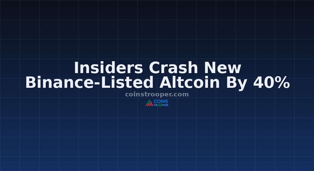Insiders Crash New Binance-Listed Altcoin By 40%