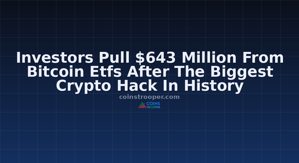 Investors Pull $643 Million From Bitcoin Etfs After The Biggest Crypto Hack In History