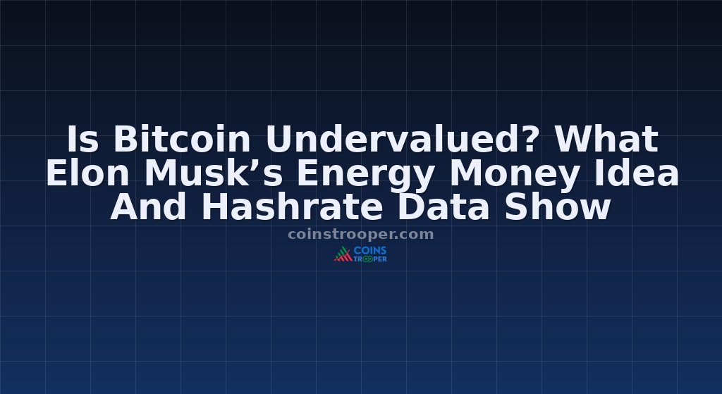 Is Bitcoin Undervalued? What Elon Musk’s Energy Money Idea And Hashrate Data Show