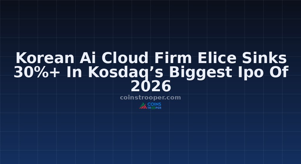 Korean Ai Cloud Firm Elice Sinks 30%+ In Kosdaq’s Biggest Ipo Of 2026