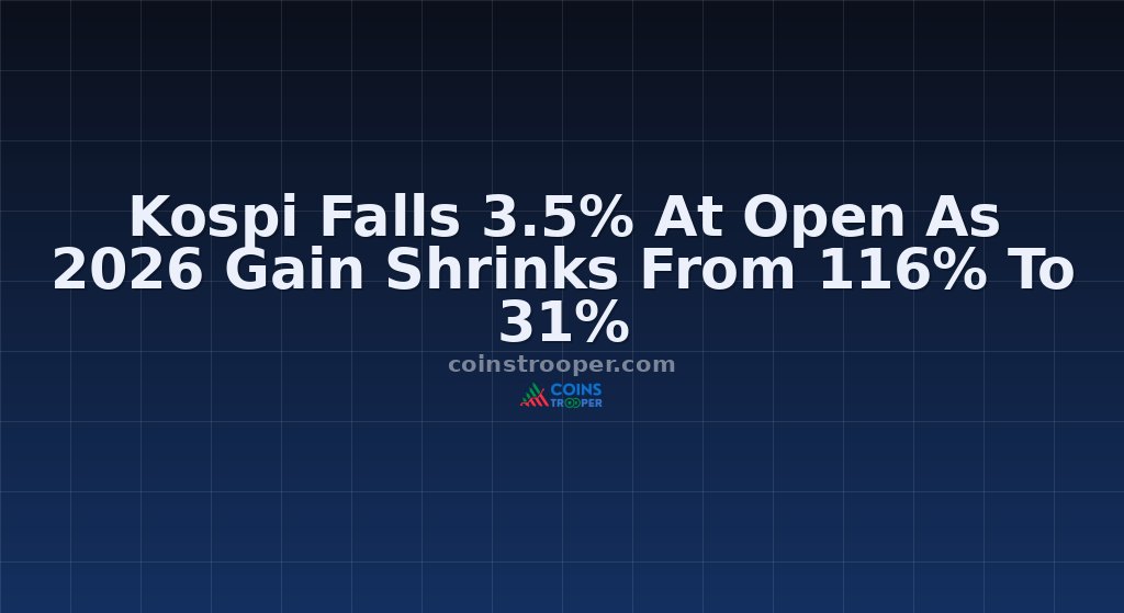 Kospi Falls 3.5% At Open As 2026 Gain Shrinks From 116% To 31%