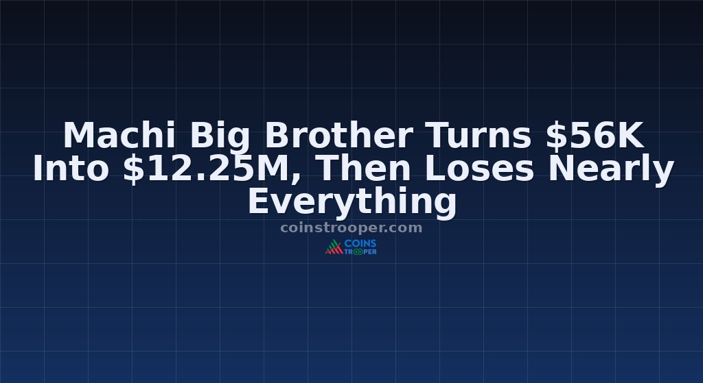 Machi Big Brother Turns $56K Into $12.25M, Then Loses Nearly Everything