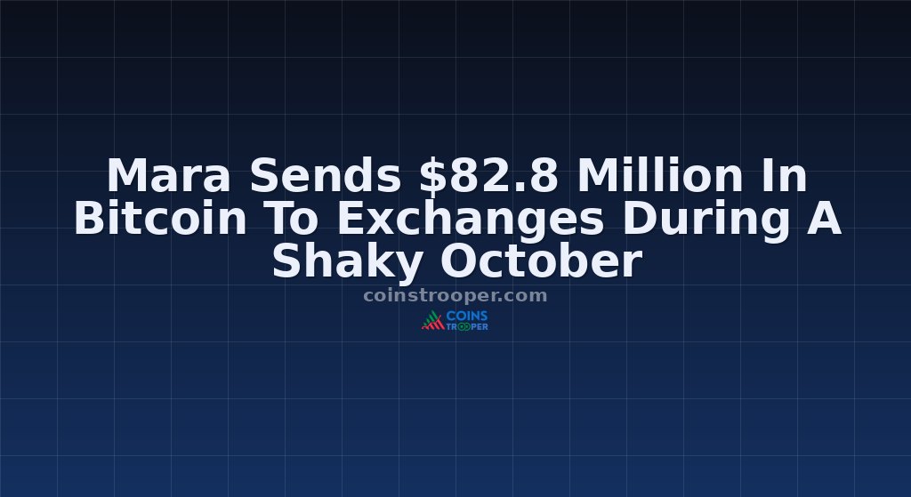 Mara Sends $82.8 Million In Bitcoin To Exchanges During A Shaky October